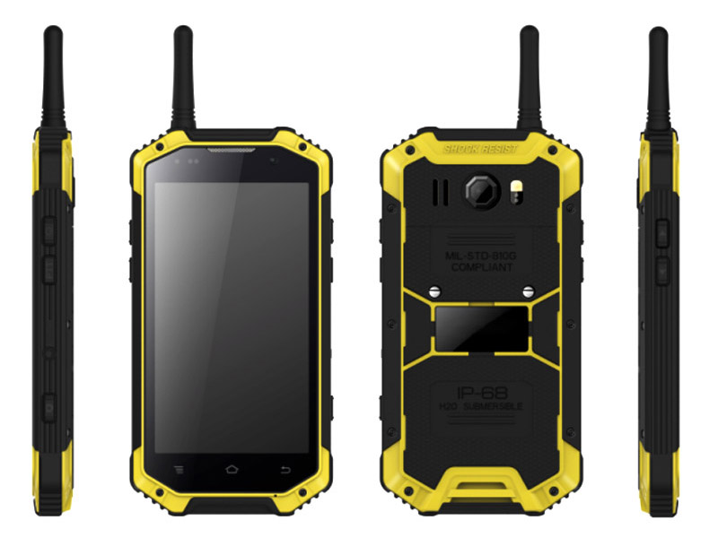 Factory Walkie Talkie 4G LTE 2GB Ram 16G Rom GPS NFC 4000MAH Waterproof Rugged Phone