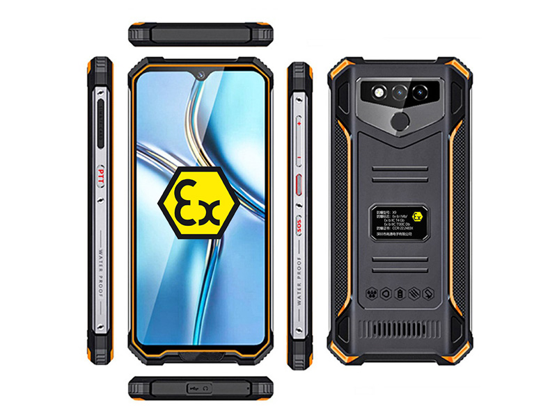 6.26 Inch MT6765 Octa-Core Android 8.1 4+128GB PTT GPS SOS Intrinsically Safe Explosion-Proof Phones